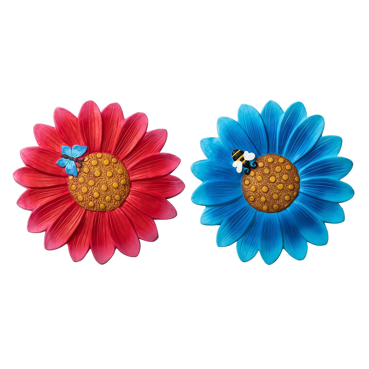 Glitzhome® 10" Cement Flower Textured Stepping Stones Set